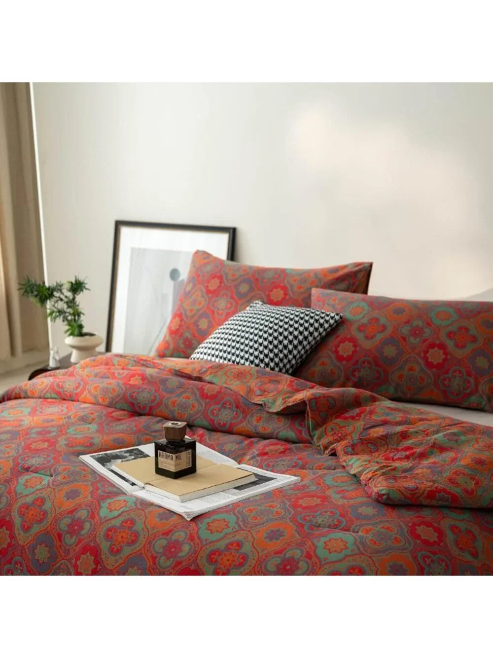 Soft Lightweight 100% Cotton Muslin Comforter Set, Rustic Floral Print